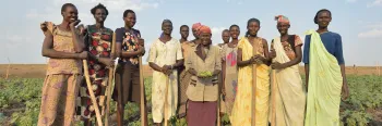 South Sudan women gather in garden